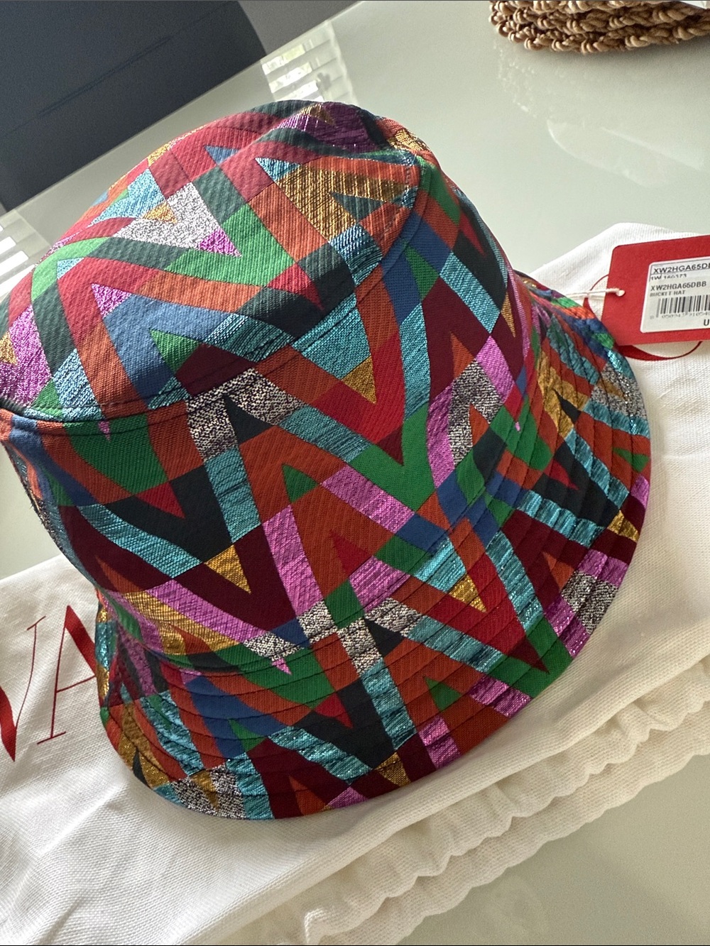 Valentino Garavani Multicolor Geometric Bucket Hat